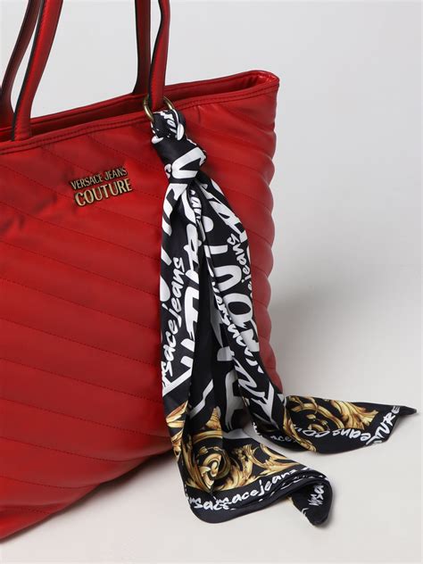 versace jeans red tote embossed bag|shoulder bag Versace Jeans couture.